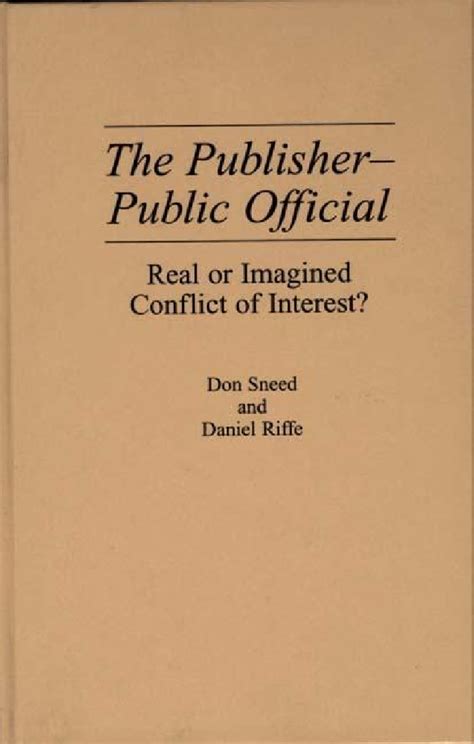 The Publisher - Public Official Real or Imagined Conflict of Interest? 1st Edition Epub